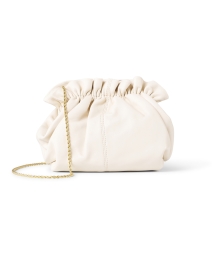 Back image thumbnail - Loeffler Randall - Willa Cream Leather Cinched Clutch