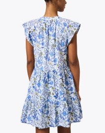 Back image thumbnail - Pomegranate - Blue Print Cotton Dress
