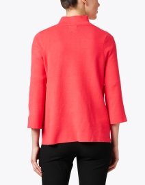 Back image thumbnail - J'Envie - Coral Pink Knit Jacket