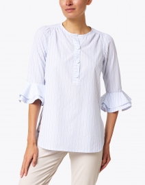 Dovima Paris - Wren Blue Variated Stripe Cotton Shirt 