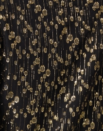 Fabric image thumbnail - Sail to Sable - Black and Gold Metallic Print Silk Dress