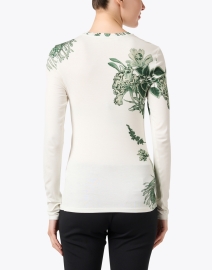 Back image thumbnail - Jason Wu Collection - Cream and Green Floral Print Top
