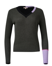 Product image thumbnail - Lisa Todd - Grey Multi Cotton Cashmere Sweater