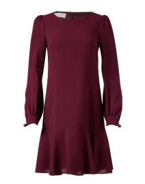 Product image thumbnail - Jane - Polly Burgundy Wool Crepe Dress