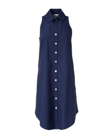 Product image thumbnail - Finley - Swing Navy Cotton Shirt Dress