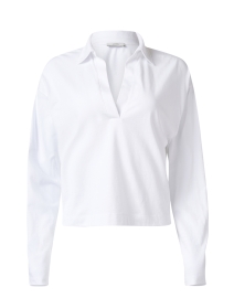 Product image thumbnail - Vince - White Jersey Polo Top