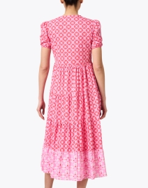 Back image thumbnail - Ro's Garden - Daphne Pink Geometric Cotton Dress