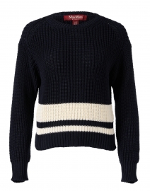 Robinia Navy with White Detail Cotton Sweater