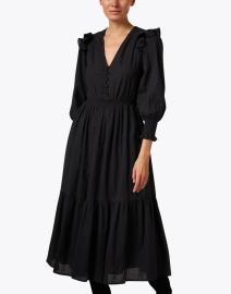 Front image thumbnail - Banjanan - Pearl Black Seersucker Dress