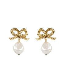 Product image thumbnail - Jennifer Behr - Khloe Gold Pearl Drop Earrings 