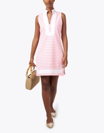 Look image thumbnail - Sail to Sable - Pink Striped French Terry Tunic Dress