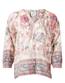 Product image thumbnail - Bell - Courtney Pink Print Cotton Silk Top