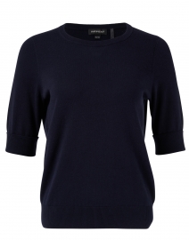 Navy Knit Cotton Top