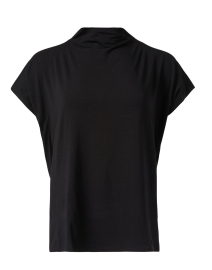 Product image thumbnail - Eileen Fisher - Black Jersey Funnel Neck Top
