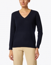 Front image thumbnail - Vince - Weekend Navy Cashmere Sweater