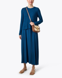 Look image thumbnail - Eileen Fisher - Blue Linen Cotton Sweater