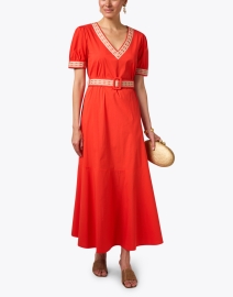 Look image thumbnail - Purotatto - Orange Cotton Belted Dress