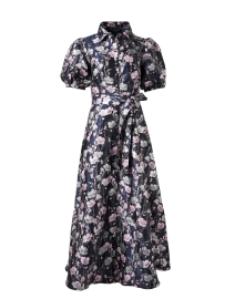 Product image thumbnail - Abbey Glass - Charlotte Navy and Silver Jacquard Dress