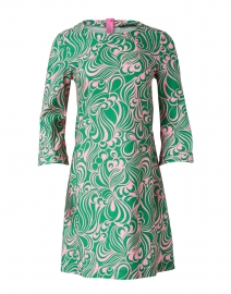 Rivana Green and Pink Groovy Printed Dress