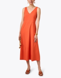 Look image thumbnail - Vince - Ruby Orange Midi Dress