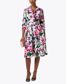 Look image thumbnail - Samantha Sung - Audrey Pink Floral Print Stretch Cotton Dress