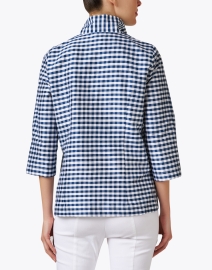 Back image thumbnail - Connie Roberson - Ronette Navy Gingham Silk Jacket