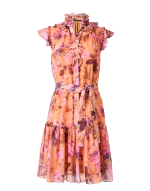 Shiloh Orange Floral Print Chiffon Dress