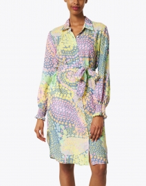 120% Lino - Multi Paisley Flower Linen Shirt Dress