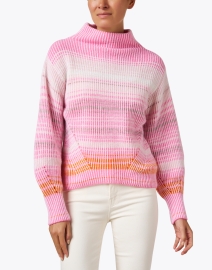 Front image thumbnail - Marc Cain Sports - Pink Striped Sweater