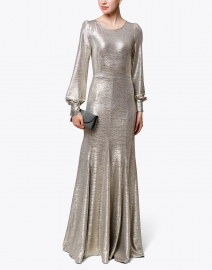Illusion Silver Foil Jersey Gown