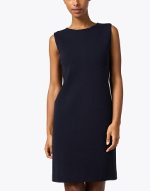 Front image thumbnail - Amina Rubinacci - Mimo Navy Cotton Knit Dress
