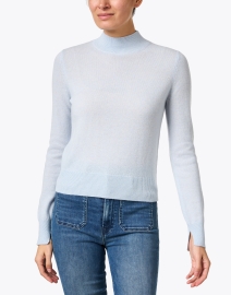 Front image thumbnail - White + Warren - Sky Blue Cashmere Sweater
