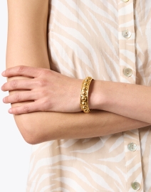 Look image thumbnail - Sylvia Toledano - Gold Studded Small Cuff Bracelet