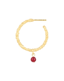 Back image thumbnail - Peracas - Vino Gold and Red Hoop Earrings
