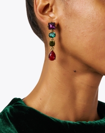 Look image thumbnail - Oscar de la Renta - Emma Multi Crystal Drop Earrings