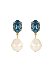 Product image thumbnail - Jennifer Behr - Tunis Sapphire Crystal and Pearl Drop Earrings