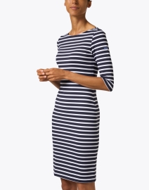 Front image thumbnail - Saint James - Propriano Navy and White Striped Dress