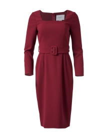 Product image thumbnail - L.K. Bennett - Carrington Burgundy Belted Dress