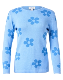 Light Blue Floral Cotton Sweater