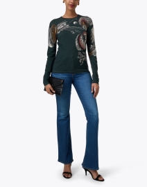 Look image thumbnail - Jason Wu Collection - Seagreen Jellyfish Printed Sweater