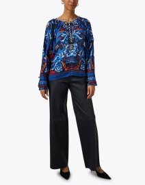 Look image thumbnail - Odeeh - Navy Stretch Nappa Leather Pant