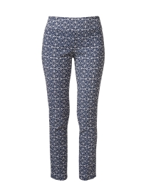 Navy Print Pull On Ankle Pant 