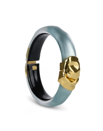 Front image thumbnail - Alexis Bittar - Blue Lucite Hinge Bracelet