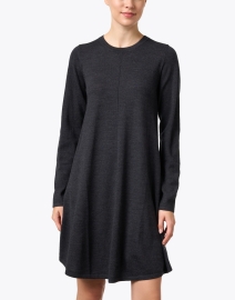 Front image thumbnail - Repeat Cashmere - Dark Grey Wool Swing Dress