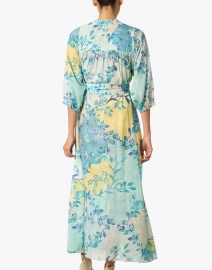 Chufy - Gia Light Blue Floral Cotton Silk Shirt Dress