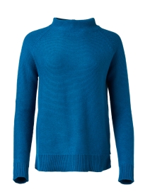 Blue Garter Stitch Cotton Sweater