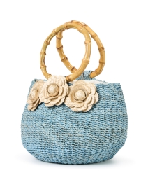 Front image thumbnail - SERPUI - Soraya Blue Straw Basket Bag