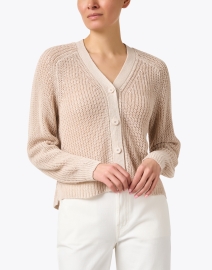 Front image thumbnail - Margaret O'Leary - Beach Beige Linen Cardigan