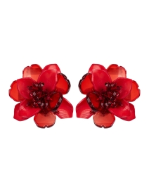 Product image thumbnail - Oscar de la Renta - Red Rose Stud Earrings
