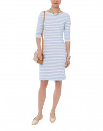 Propiano Sky Blue and White Striped Dress